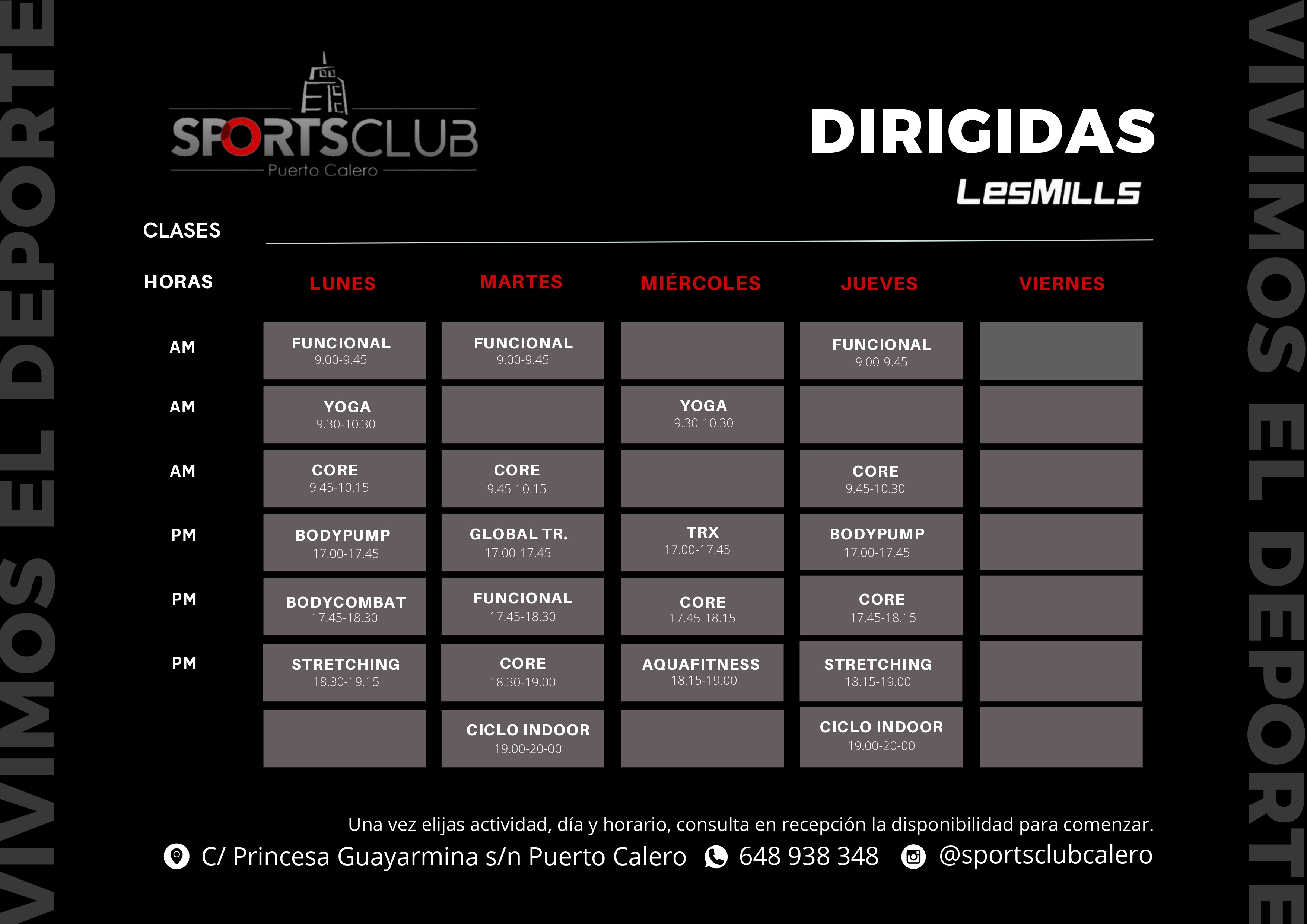 HORARIO DIRIGIDAS REDUCIDO